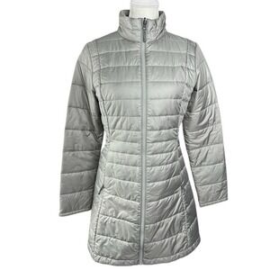 Patagonia Women's Salt Gray Mid-Length Puffer‎ Vosque Parka Jacket Small/C37